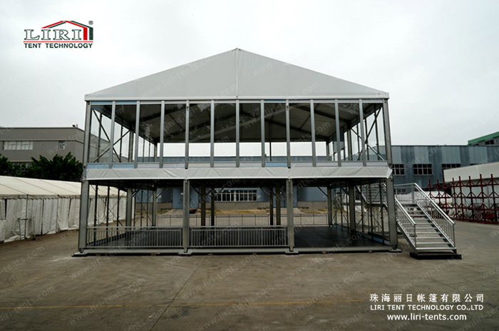 Double Decker Tent with Glass Walling and Flooring