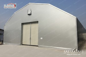Large polygon tent for warehouse