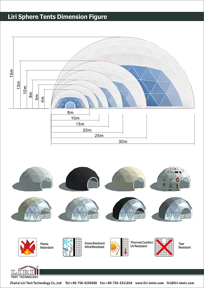 Geodesic Dome Half Sphere Tent with Special Structure