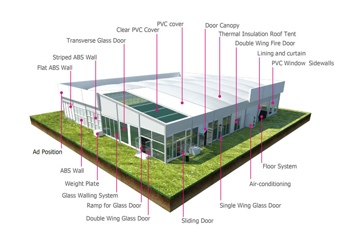 25m Cube Structure Tent with Thermal Insulation Roof