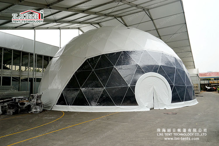 20m diameter geodesic tent with clear PVC