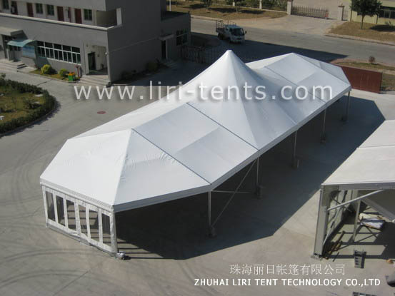 Beautiful 10x30m mixed tent with high peak 