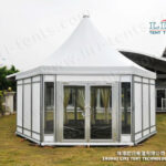 12m width polygon top tent with glass walls