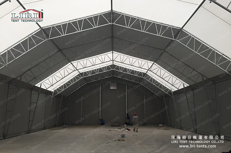 Steel structure polygon tent for warehouse with silver cover