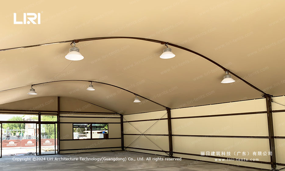 arcum tent outdoor event curved roof installation