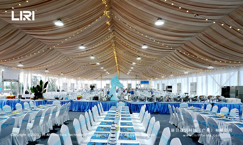 Restaurant tent banquet seating layout