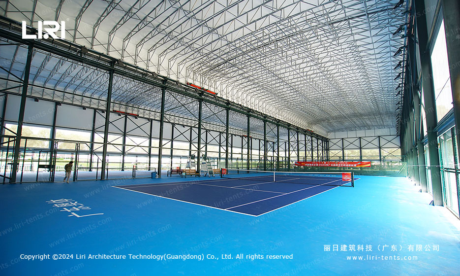 blue floor tennis tent sports facility