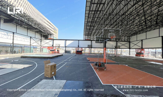 Push Pull Basketball Covered Court — clear-span tent for sale