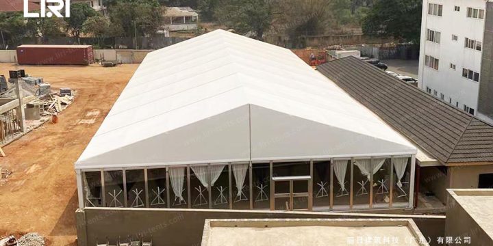 Glass Wall Event Tent for Alisa Hotel Ghana — BTA20×45 Clear Span Marquee