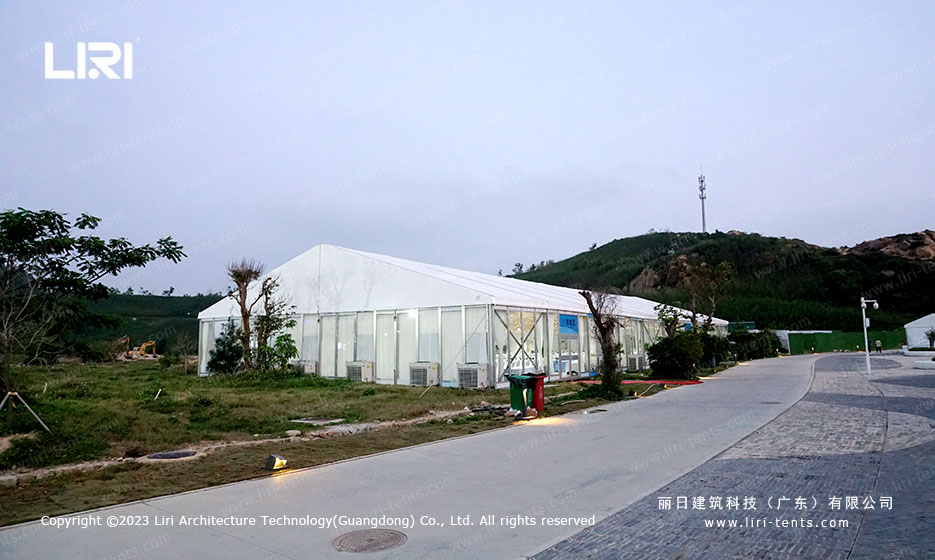 glass wall event tent coastal exterior for wedding marquee