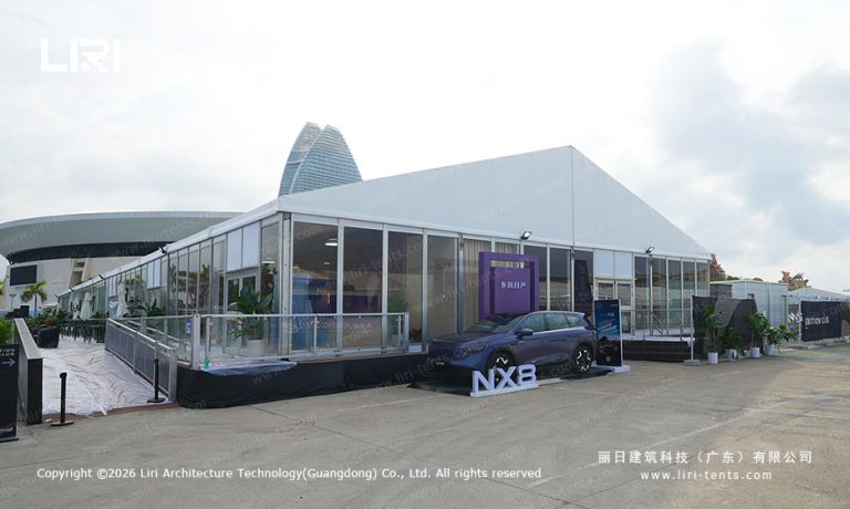 Glass wall tent for NX8 display