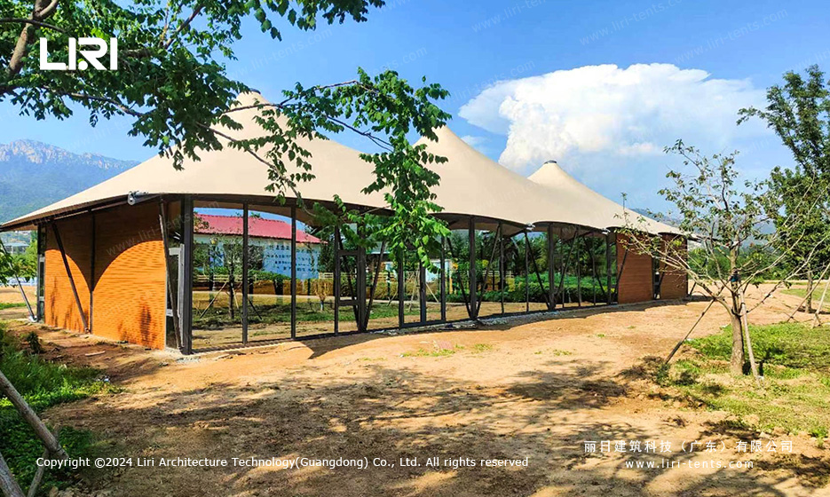 Glass wall commercial event tent structure