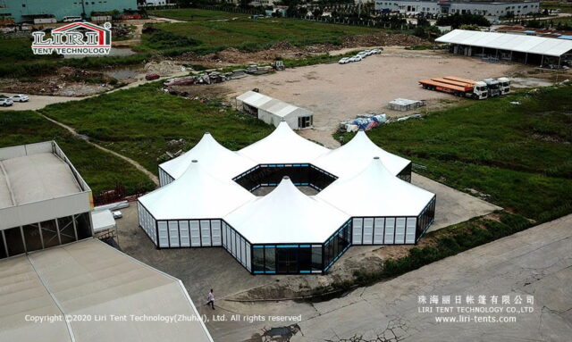 Hexagon Module Square Tent — clear-span tent for sale