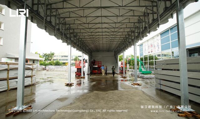 Push Pull Warehouse Tent — clear-span tent for sale