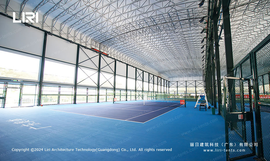 outdoor tennis court tent with umpire chair