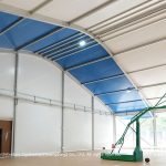 arcum roof sports tent interior with basketball hoop