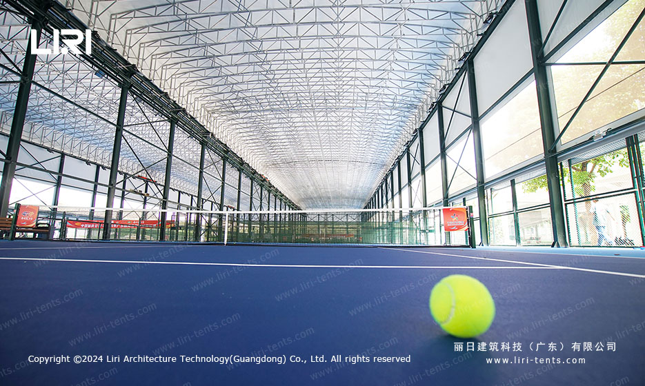 tennis court tent low angle view