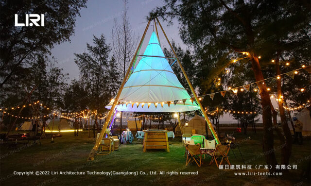Bamboo Tipi Tent — clear-span tent for sale