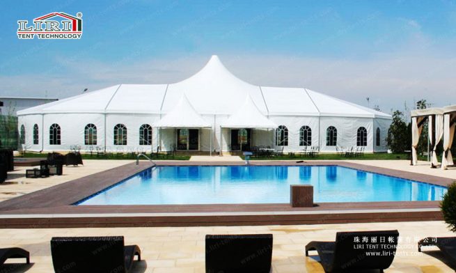 High-Peak Mixed Tent — clear-span tent for sale