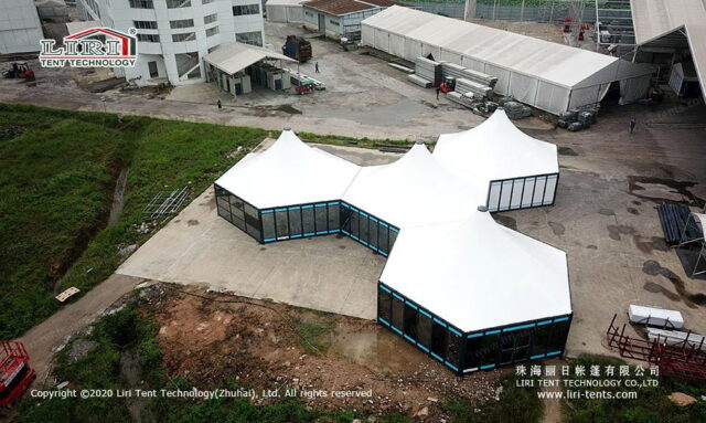 Hexagon Module Square Tent — clear-span tent for sale