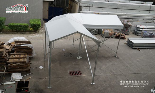 Small Walkway Corner Tent — clear-span tent for sale