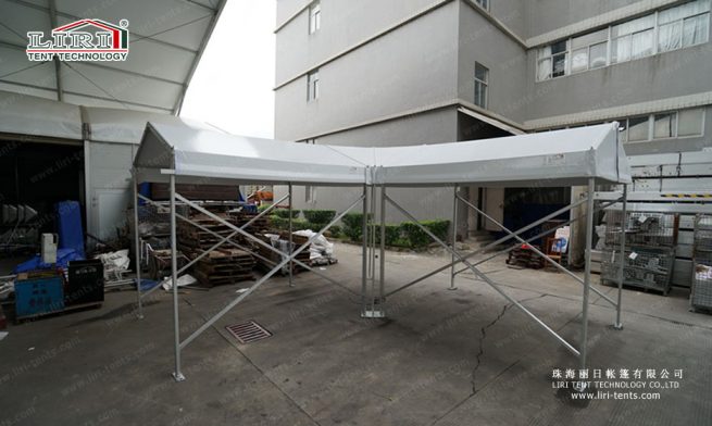 Small Walkway Corner Tent — clear-span tent for sale