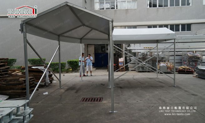 Small Walkway Corner Tent — clear-span tent for sale