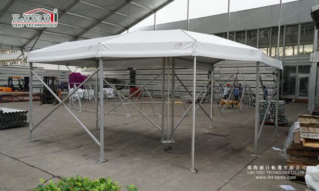 Small Walkway Corner Tent — clear-span tent for sale