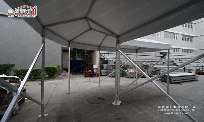 Small Walkway Corner Tent — clear-span tent for sale